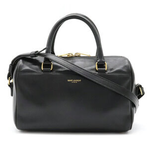 Saint Laurent Yves YSL Baby Duffle 2way Shoulder Bag Leather Black